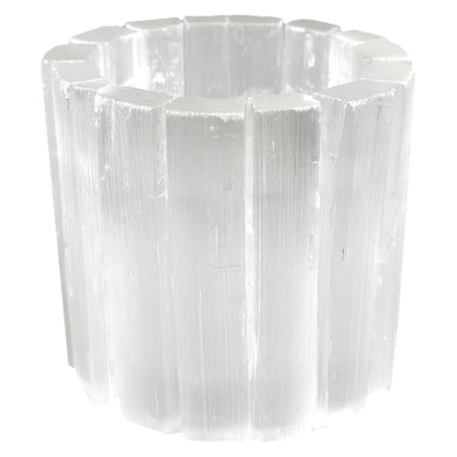 Selenite Candle Holder Natural Cylindrical Tealight Holder