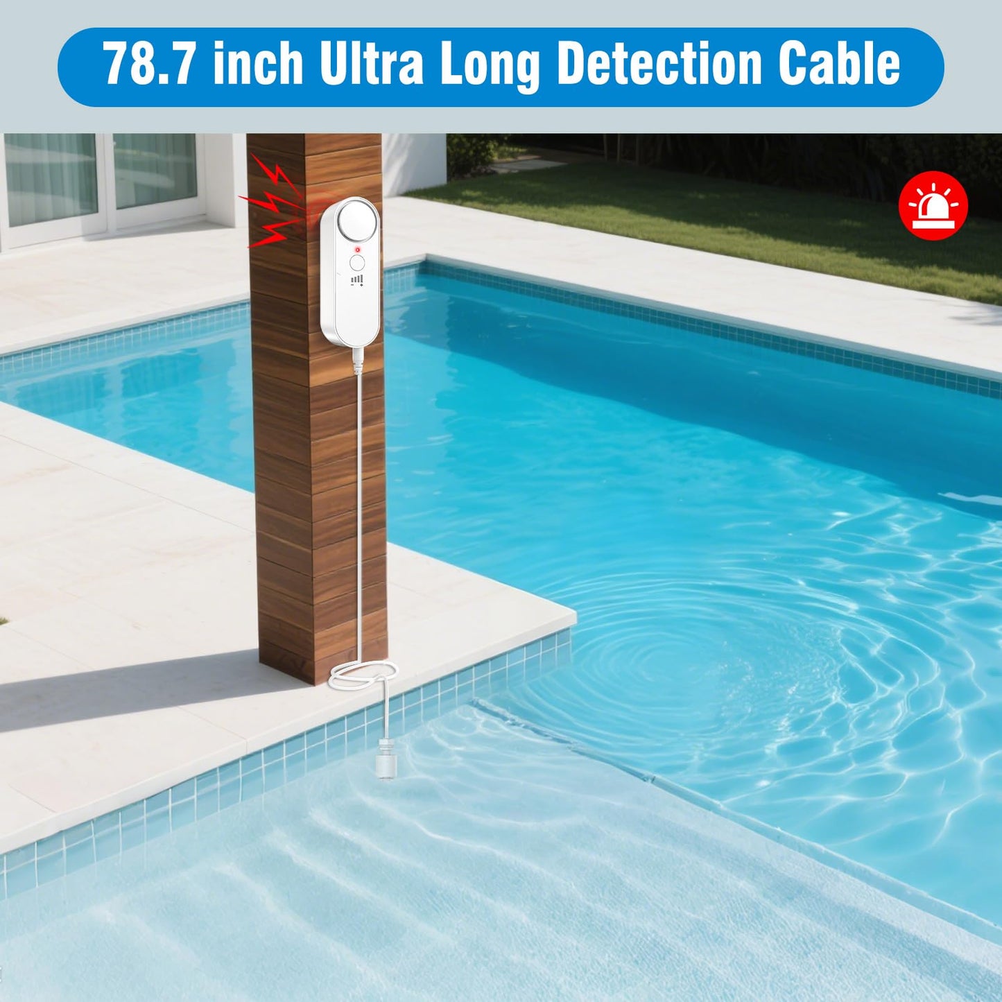 Daytech High / Low Water Level Sensor 100 dB Sump Pump Alarm, Water Level Detector with 78 inch Detector Cable and 4 Volume Levels, Suitable for Water Tank/Aquarium, Swimming Pool/Basement(1PC)