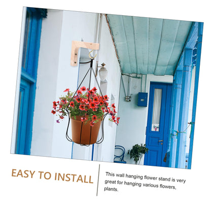 Kisangel 2pcs Wooden Plant Hangers Indoor Wall Plant Hooks Heavy-Duty Wood Brackets for Hanging Pots Indoor Outdoor Gardening