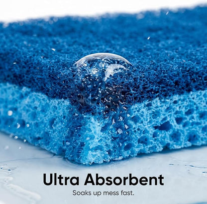 Kitchen Sponges for Washing Dishes, Non-Scratch Cellulose Dish Scrub Sponges, Cleaning Sponges for Household Use, Safe Cleaning Products, Kitchen Sponges Pack of 24, by Superio