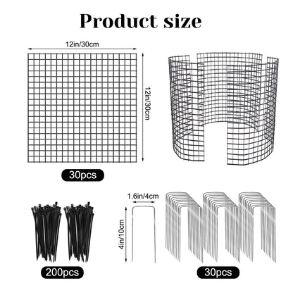 30 PCS Round Plant Protector from Animals, 12 Pack 12'' x 12'' Metal Plant Cages，30Pcs Metal Mesh to Keep Animals Out, Garden Protection Bunny Barricades, Wire Plant Protectors for Rabbit Chicken Duck