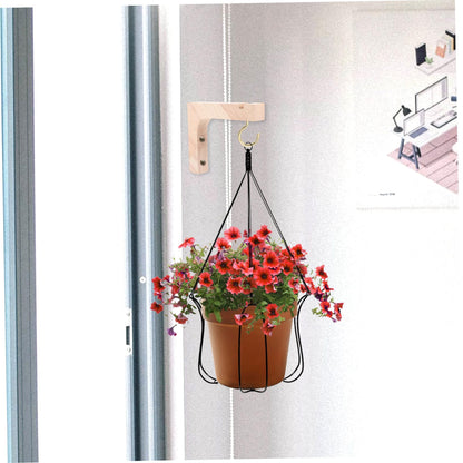 BESPORTBLE 2pcs Wooden Plant Hangers Indoor Wall Hooks Heavy-Duty Hanging Brackets for Potted Plants Natural Wood Holder Suitable for Indoor and Outdoor Gardening