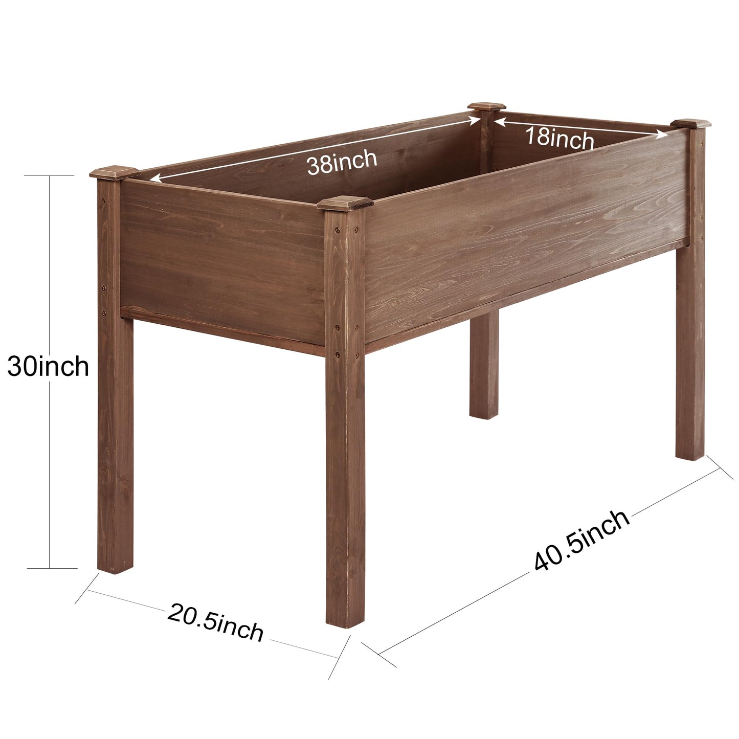 LZRS Raised Garden Bed Outdoor Planter Box with Legs for Herbs, Vegetables, Flowers, Great for Outdoor Patio, Yard and Deck, 220lb Capacity, Brown