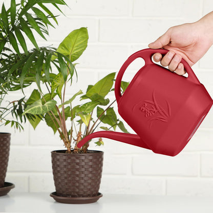 ZXJ Plant Watering Can - for Indoor and Outdoor Home Garden Plants - with Long Spout - Wine Red - 1/2 Gallon