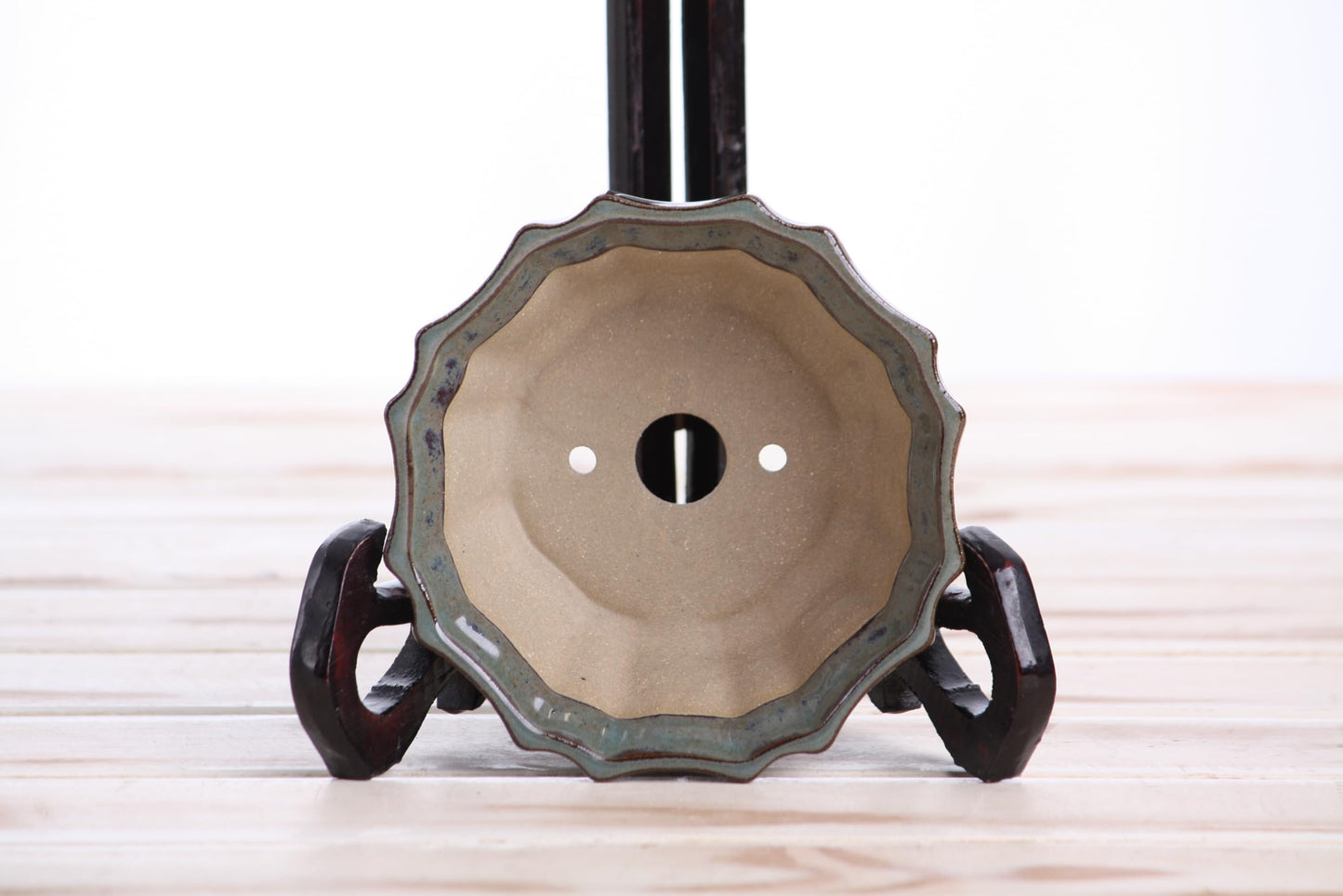 Willow Bonsai Ceramics Flower Design Bonsai Pot 4.5 Inch – Elegant Ceramic Bonsai & Succulent Planter, High‑Fired Frost‑Proof Stoneware with Drainage & Wiring Holes, Handmade in USA (Starry Night)