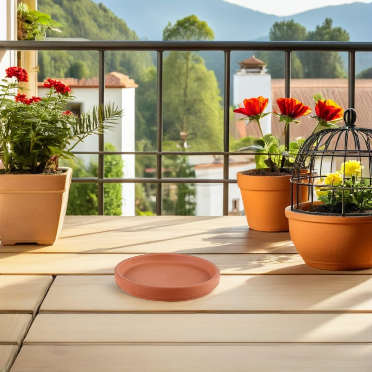 Gatuida 5pcs Plant Saucer Drip Tray, Pottery Plant Saucers for Indoor Outdoor Use, Flower Water Trays Pot Holders for Floor Protection