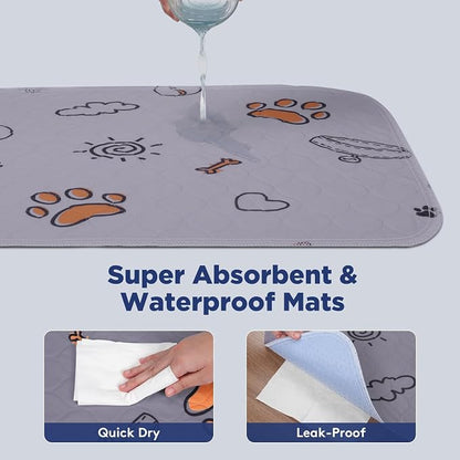 Washable Pee Pads for Dogs, 2 Pack Large 36"x41" Super Absorbent Reusable Dog Training Pads, 100% Waterproof Non-Slip Pee Pads Whelping Pads Dog Playpen Indoor Dog Cage Pads Dog Bed Mat Pet Supplies