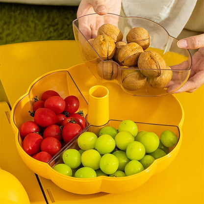 ATMEET Halloween Pumpkin Snackle Box Container Halloween Decorations Organizer Versatile Snack Storage 2 Tier Lazy Susan Divided Serving Tray