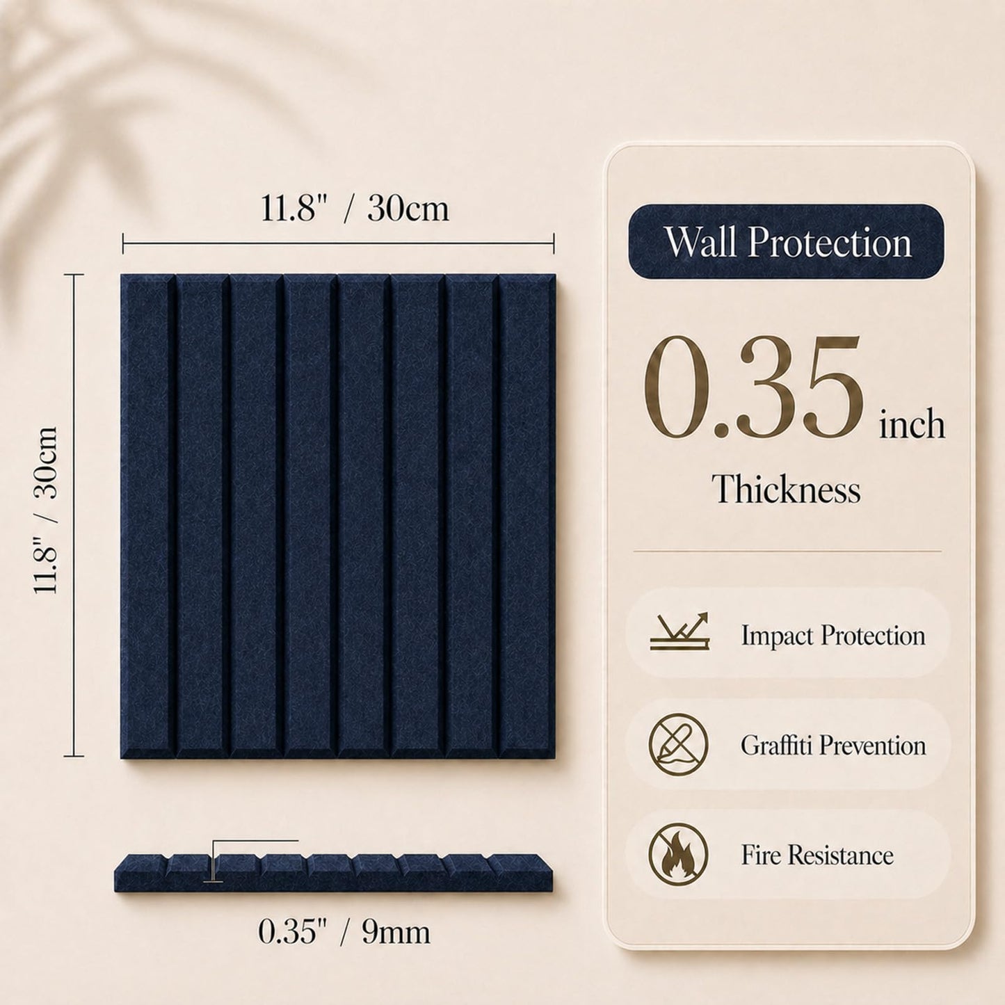 Baysola Stripe Felt Bulletin Board Panels 48 x 36 Inch Self Adhesive Wall Tiles Cork Board Alternative for Office Classroom Photos Notes 12 Pack