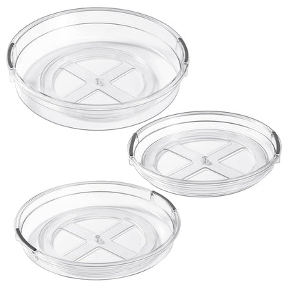 LAMU 3 Pack Lazy Susan Organizer Turntable for Cabinet, Rotating Condiment Organizer for Kitchen Pantry Organizers and Storage, Table Top, Fridge, Countertop, Spice Organization, 9.25'' 10.6'' 12''