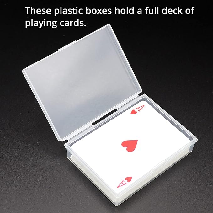 SOSOHOME 12 Pack Playing Card Deck Boxes, Empty Plastic Storage Box Fits Baseball Trading Cards, Gaming Cards, Snaps Closed