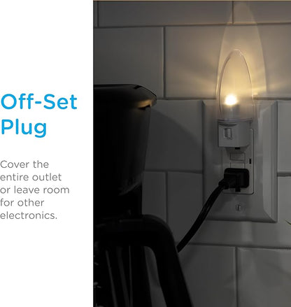 Lights by Night Plug in Night Light with Manual On Off Switch, Traditional Nightlight Plug into Wall, Warm White, Bedroom, Bathroom, Nursery, Hallway, Kitchen, UL Safety Listed, 11140