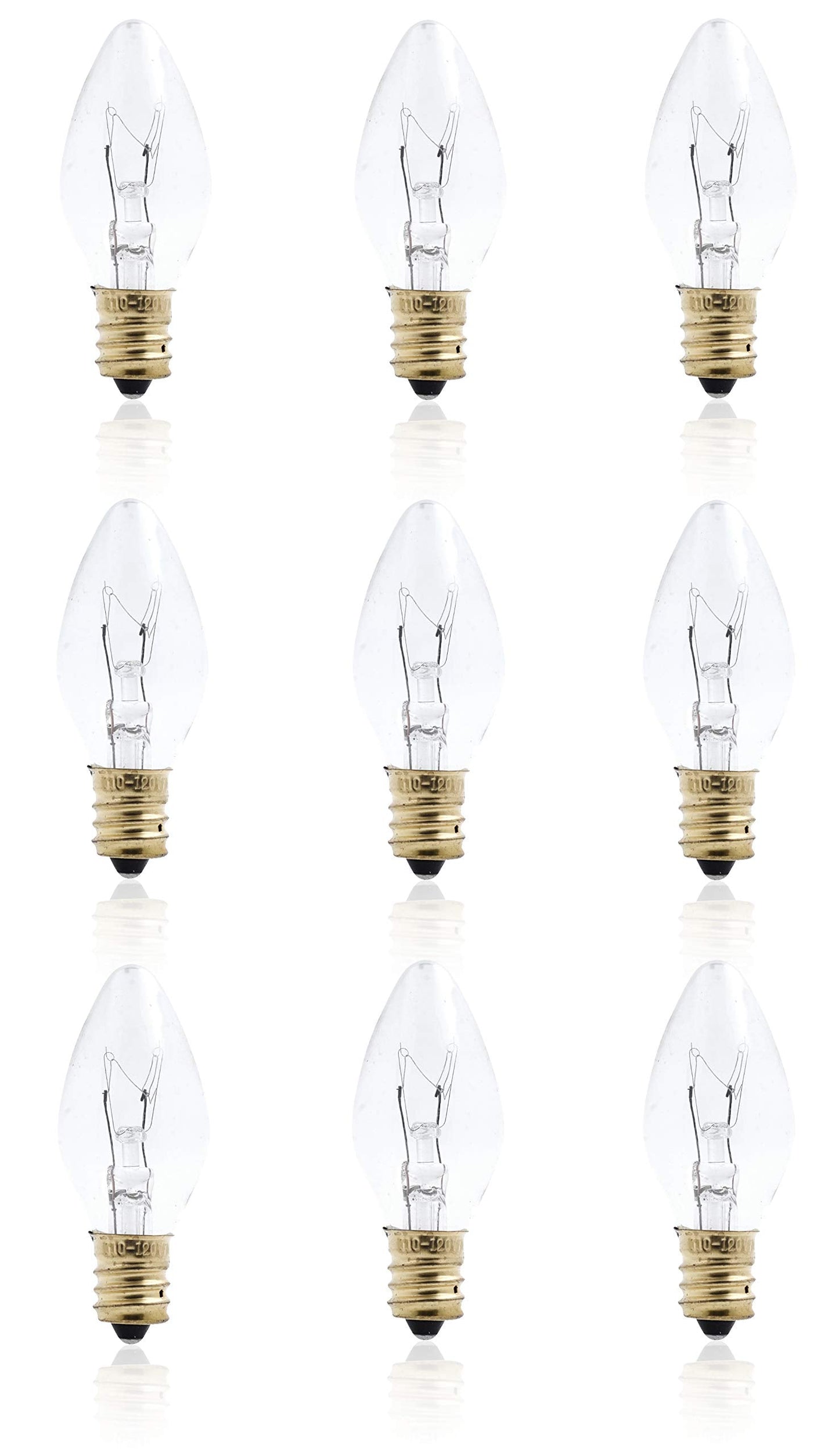 Mandala Crafts 7W 120v Dimmable Himalayan Salt Lamp Bulbs - 12 C7 Bulbs E12 Small Bulbs for Christmas Village Light Bulbs Inflatable Light Bulb Replacement
