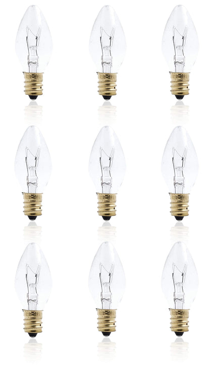 Mandala Crafts 7W 120v Dimmable Himalayan Salt Lamp Bulbs - 12 C7 Bulbs E12 Small Bulbs for Christmas Village Light Bulbs Inflatable Light Bulb Replacement
