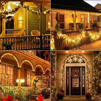 Joomer Solar Fairy Lights, 4-Pack Total 104FT 320LED Solar String Lights Outdoor Waterproof 8 Lighting Modes for Patio Fence Party Garden Yard Home Holiday Tree Outdoor Decoration (Warm White)