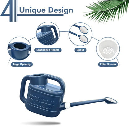 2 Gallon Watering Can for Outdoor Plants, Plant Watering Can with Removable Long Spout and Stainless Steel Sprinkler Head, Large Water Can for Garden Flowers Vegetables