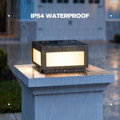 Smplhavn 9.84" Solar Post Lights, 3000K LED Solar Pillar Lights Outdoor, IP54 Waterproof Outdoor Lamp Post Light, Dusk to Dawn Column Lighting for Posts Fence Outside Entrance Yard Patio Driveway
