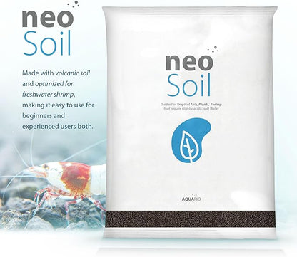 AQUARIO Neo Soil - Shrimp Substrate with Humic Acid, Microelements for Freshwater Planted Tanks, Volcanic Ash Shrimp Substrate, Slighty Acidic, PH Buffering Aquasoil for Planted Aquariums - SHRIMP, 3L