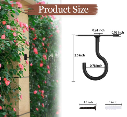 ASZUNE 2.5in Ceiling Hooks for Hanging Plants 8Pcs Black