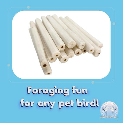by M&M 5509 Skinny Sola Logs Pk4 - Handcut Air Dried Natural Sola Wood Sticks, Easy for Birds to Chew and Shred, Lightweight, Break by Hand, Delight for Small Size Pets