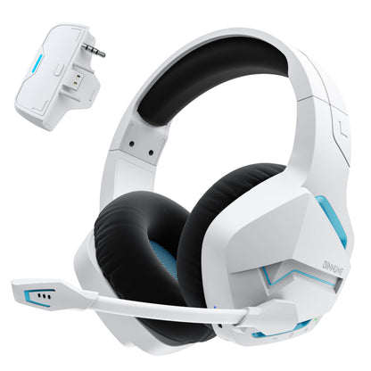 BINNUNE Wireless Gaming Headset for Xbox Series X/S, Xbox One, PS5, 120H Ultra-Long Battery, Bluetooth 5.3 Gaming Headphones with Noise-Canceling Mic, Comfortable Over-Ear Headphones,White