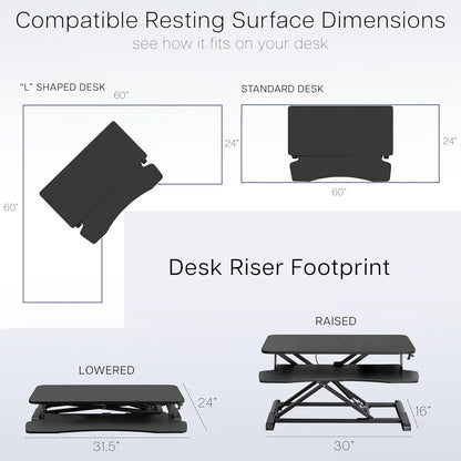 VIVO 32 inch Desk Converter, K Series, Height Adjustable Sit to Stand Riser, Dual Monitor and Laptop Workstation with Wide Keyboard Tray, Bamboo Top, White Frame, DESK-V000KO