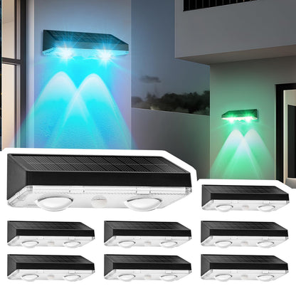 Flyingod Solar Fence Lights Outdoor 8 Pack – IP65 Waterproof Wireless Solar Deck Lights with 9 Color Modes, 80 Lumen Bright LED for Fence, Backyard, Patio, Pool, Wall – 12+ Hour Runtime, No Wiring