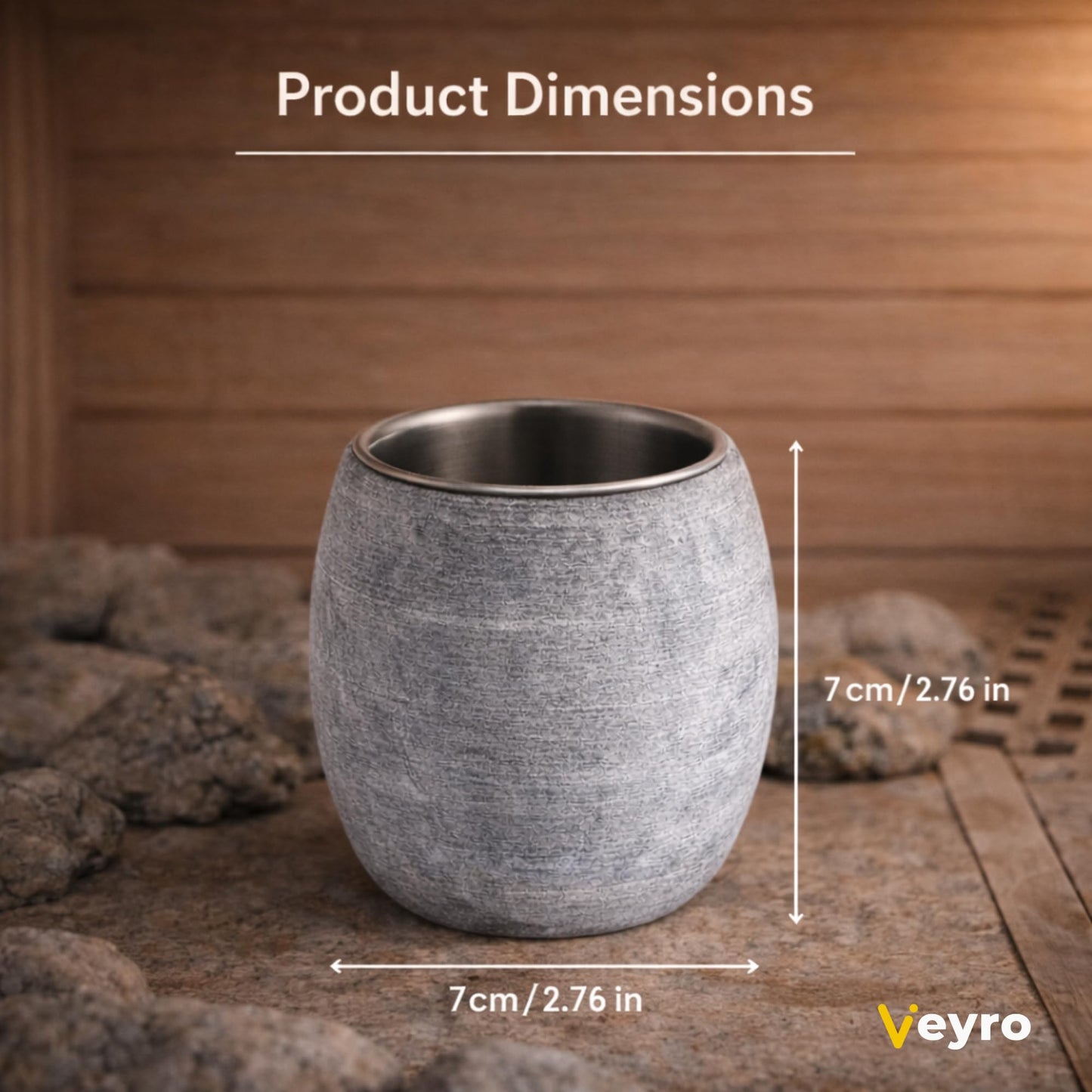 Veyro Large Sauna Diffuser – Natural Stone Aroma Cup for Essential Oils, Sauna Essential Oil Diffuser, Sauna Aromatherapy Bowl, Gifts for a Sauna Accessories Luxury Stone Oil Holder