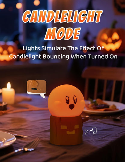 BANDIANCY Ghost Stumps Lamp, Cute Ghost LED Night Light, Halloween Party Decorations Indoor, Halloween Centerpieces Decorations for Table, Shelf, Fireplace