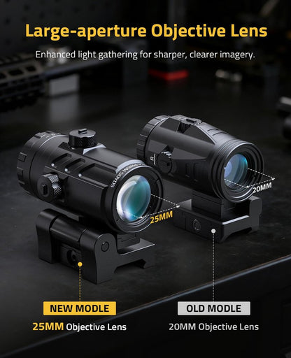 CVLIFE 3X Red Dot Magnifier with Quick-Release and Flip-to-Side Mount,2.95in Eye Relief,Absolute and Lower 1/3 Co-Witness Red Dot Sight with Magnifier,1000G Shockproof & IP67 Waterproof