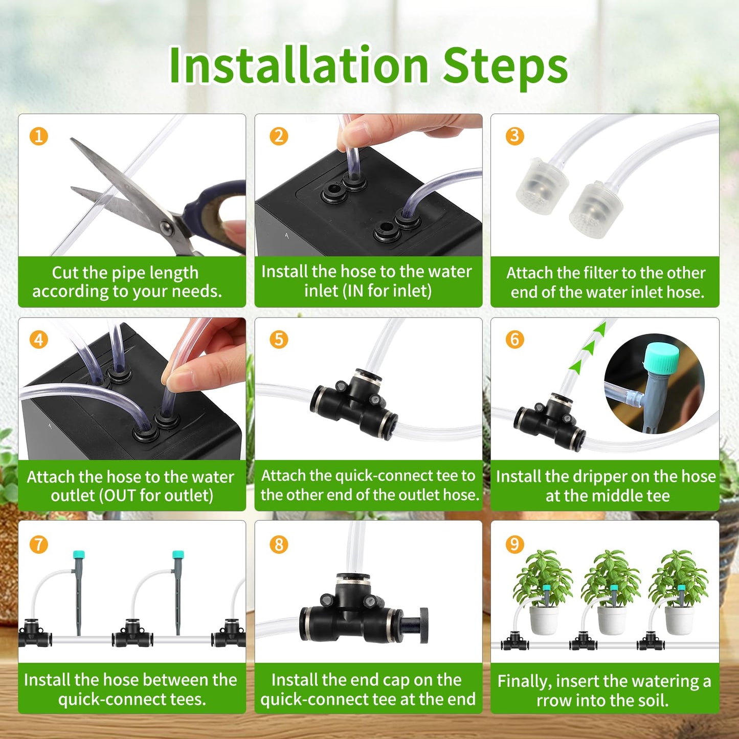 DAOTAILI Plant Watering Devices - Dual Pump Automatic System for 20 Pots, 30-Day Smart Timer with USB-C Charging – Ideal for Indoor Gardens & Balconies