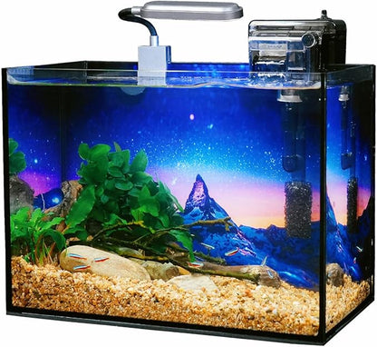 Slim Clip-On Aquarium Light 360° Adjustable LED Fish Tank Light for 1-5 Gallon Tanks, Enhances Fish Colors and Supports Low-Light Plants