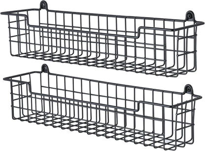 GUUKAR Spice Rack Organizer Wall Mount, Spice Organization Storage Shelf for Cabinet Door, 2 Packs Wall Spice Rack Saving Space for Kitchen, Black