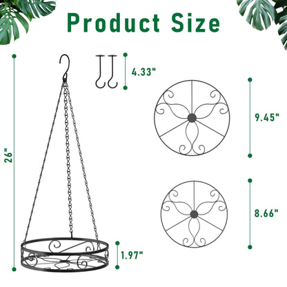 Qiaomeiysp 2-Pack Hanging Planters for Indoor Plants - Heavy Duty Metal Plant Hanger Indoor with 3 Chains and Hooks – Aesthetic Hanging Plant Holder for an Instant Gardening Decor