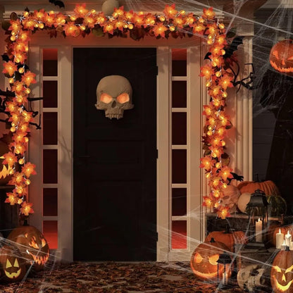 3 Pack & Timer - Fall Decor Fall Garland with Pumpkin Lights Fall Decorations for Home, 30Ft 60LED 3D Pumpkin Fall Lights Patented Enlarged Maples Leaves Battery Operated Halloween Thanksgiving Decor