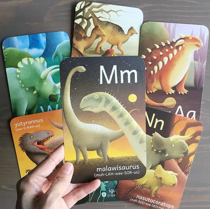 Tiny Worlds: Dinosaur ABC Flash Cards, Alphabet A to Z Dinosaurs flashcards for Kids 4-8 Years, Dinos Picture Learning Cards, Dino Flash Card for Pre-K, Children: Set of 26 FlashCards