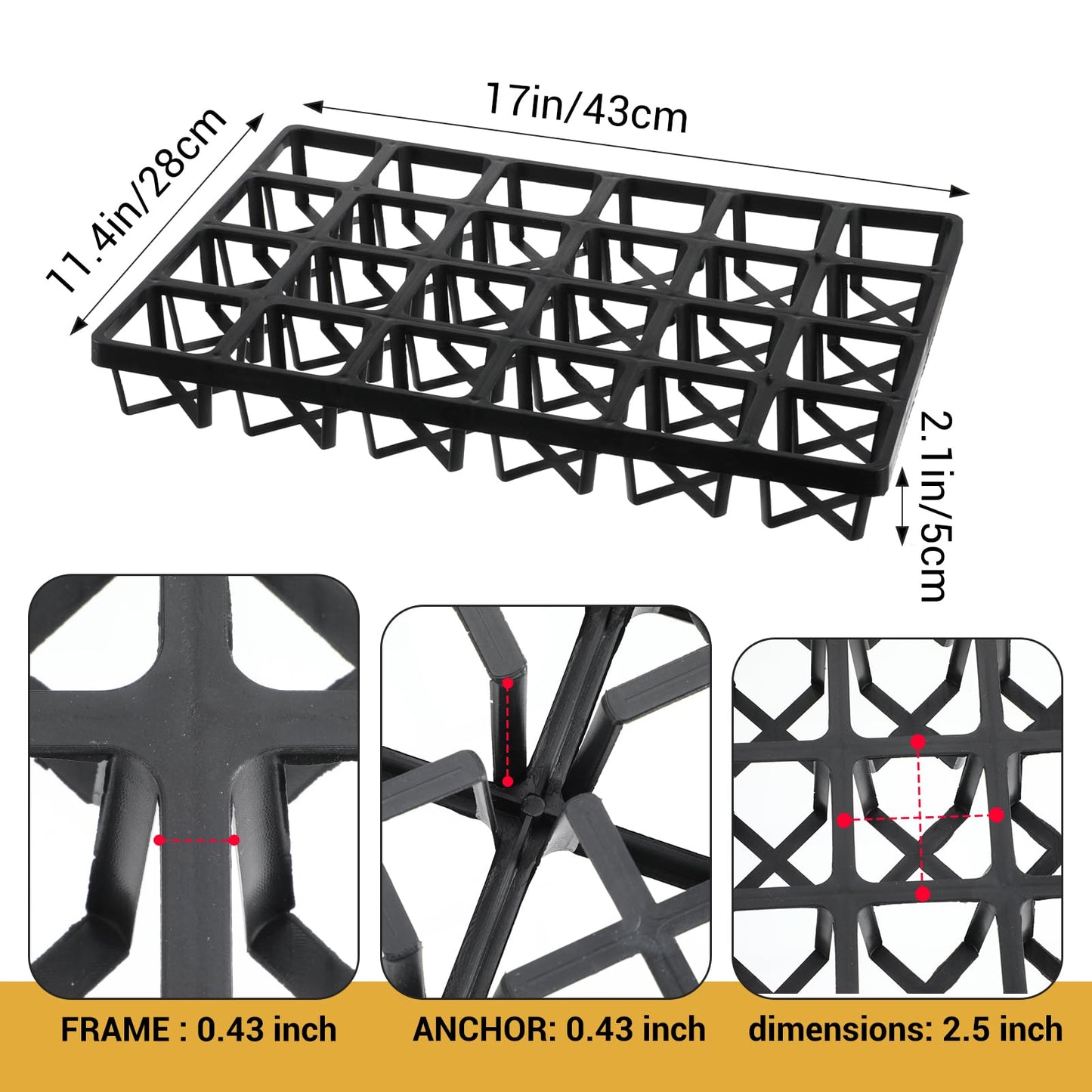 wutfuooo 5 Pack Square Nursery Pot Tray with 24 Cells, Plant Trays for Pots, Flower Pot Moving Tray, Plastic Planting Trays for Carrying Small Plant Pots