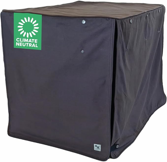 Molly Mutt I'm a Realist Dog Crate Cover, 100% Cotton Canvas Cover with 2 Roll-Up Panels, Ideal for Dog or Cat Crate, Durable, Washable, and Free of Harmful Chemicals, 30" x 19" x 21"