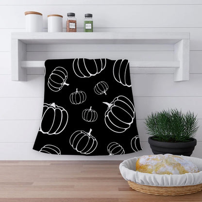 OHSUL Black Fall Kitchen Towels, Autumn Pumpkin Decor, Hand Dish Towels, Bathroom Decorations for Home, Housewarming Gifts, Set of 2