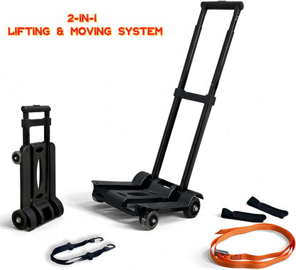 OWFCCLA Heavy Duty Plant Mover with Wheels - 132lbs Capacity Plant Caddy, Folding Hand Truck Dolly & PotLifter Straps Set, Adjustable Potted Plant Dolly for Heavy Outdoor Pots, Garden, Stairs & Indoor