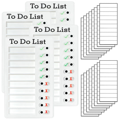 4 Pieces Chores Chart for Kids Multiple Kids - Reusable to Do List with Detachable Cardstock, Sliding Routine Chart, Daily Schedule, and Checklist Board