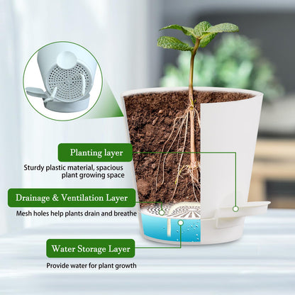 Koalaime 3 Sets Wall Planters for Indoor Plants Geometric Hanging Planters for Indoor Plants - Self-Watering Flower Pots with Black Metal Holder, Mounted Succulent Planter, 5" Black Plant Pot