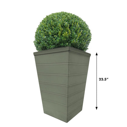 EMSCO Tall Accent Planters – 22.5" H Tapered Resin Planters for Front Porch, Entryway, Patio & Garden