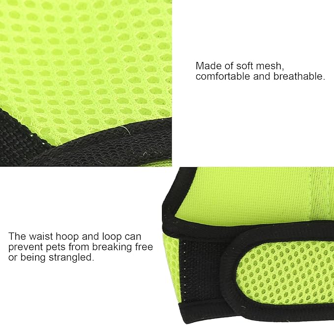 Small Dog Harness, Mesh Cloth Puppy Harness for Rabbits for Small Pets for Guinea Pigs(L, Green)