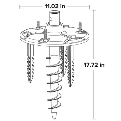 LUTEC Ground Spike for Post Light, Plastic, Black, Model 9700359330