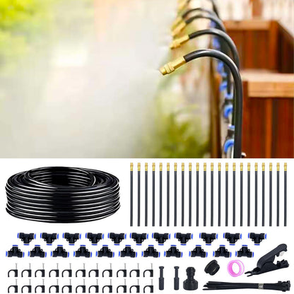 Thiswing 360° Adjustable Drip Irrigation System - 66 FT Garden Watering System with 22 Nozzles, Raised Bed Sprinkler System, Garden Mister for Yard, Lawn, Plants, 5/16" Tubing