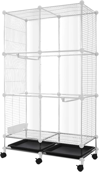 49in Metal Bird Cage Large Parakeet Cages for Parrot, Cockatiel, Lovebird, Pigeon Pagoda Bird House with Rolling Stand,Feeding Bowls & Waterer (Acrylic-49in)