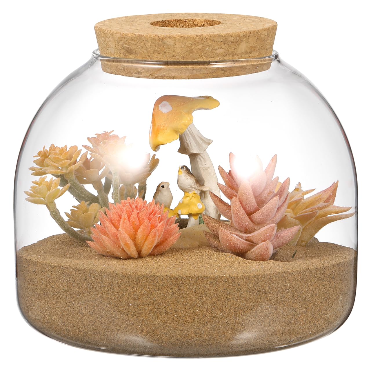 Happyyami Glass Terrarium Jar with Wood Cork Stopper Hydroponic Plants Container Small Fish Tank Micro Landscape Decorative Bottle for Home Office