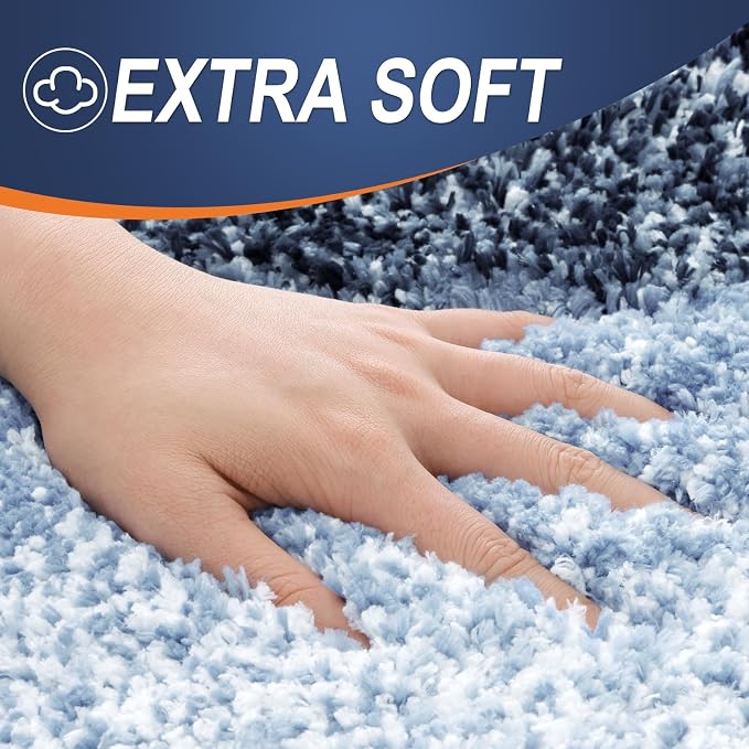 OLANLY Bathroom Runner Rugs Mat 47x24, Extra Soft Absorbent Microfiber Bath Rugs, Rubber Backing, Quick Dry, Washable Long Bath Mats for Bathroom, Tub and Shower, Home Decor Accessories, Navy Blue