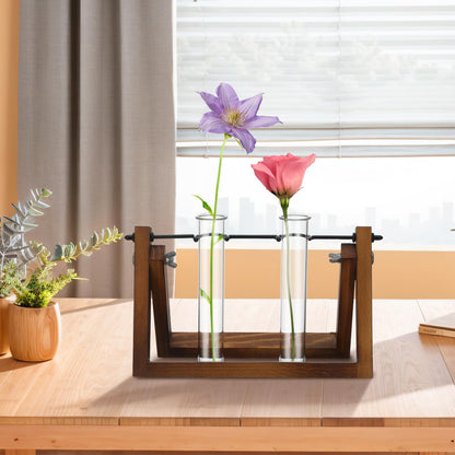 4 Pcs Glass Test Tube Vases for Flowers,5.9 x 1.18 Inch Hydroponic Propagation Tubes Plant Terrarium for Home Office Cafes Flower Shop Desktop Decoration